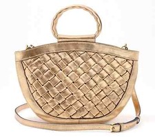 Patricia Nash Woven Leather Ossi Top Handle Satchel Bronze bag A628968