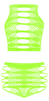 Womens Sexy Lingerie Fishnet Babydoll Bra Set Bodysuit Nightwear Mesh Underwear