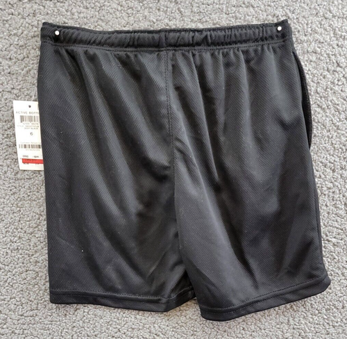 ID Ideology Mesh Shorts Boy's 6 Deep Black Drawstring Waistband Side Pockets - Picture 5 of 17