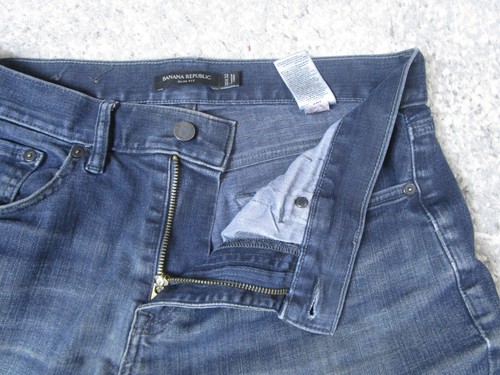 Banana Republic Jeans Men 30x32 34x30 Actual Slim Fit Blue Denim Pants Dark Wash - Picture 3 of 11