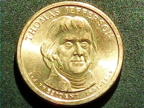 Presidential Dollar Error 2007 P Thomas Jefferson Die Chip - Picture 5 of 6