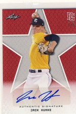 JACK HUNKE 2020 Leaf Perfect Game PG Red AUTO /5 MISSOURI ST