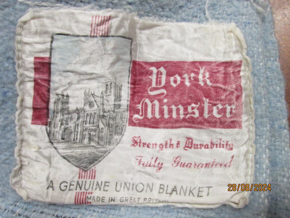 Vintage York Minster Wool Blanket Blue 86" L x 82" W eBay
