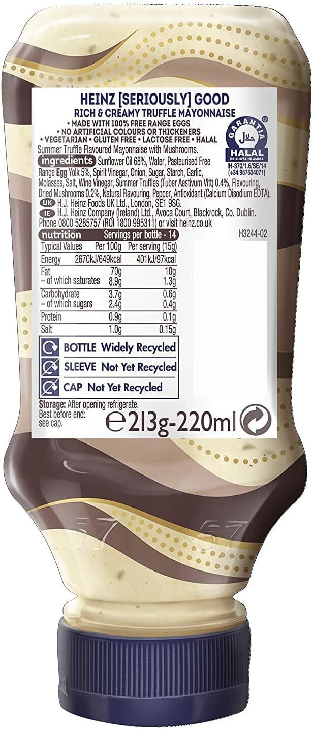 Heinz Seriously Good Truffle Mayo Mayonnaise, 220 ml eBay