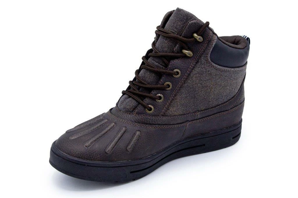 NEW NAUTICA BEDFORD BROWN CANVAS DUCK BOOT SNOW RAIN SIZE 7