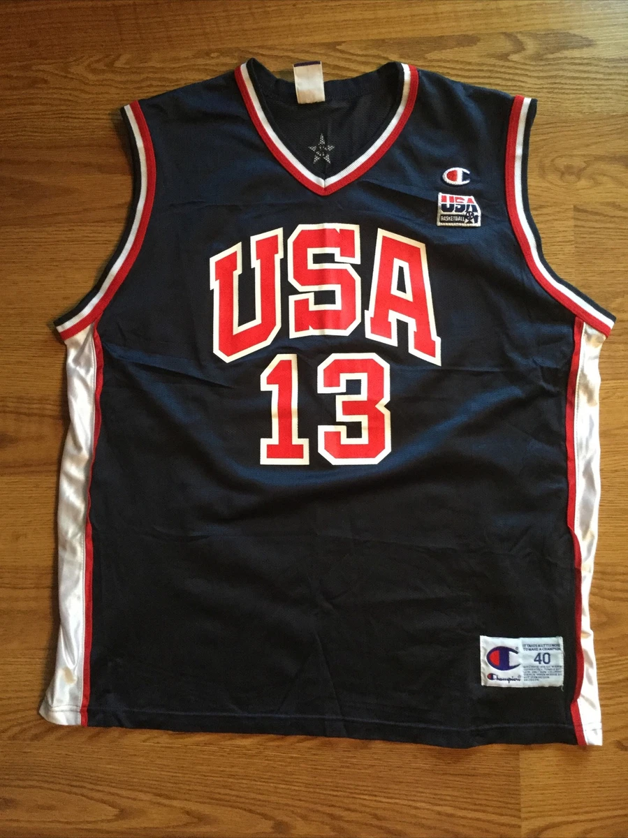 Tim Duncan Team USA Basketball Autographed Reebok #13 Authentic Jersey