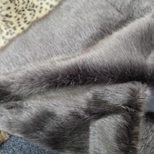 LUXURIOUS FAUX FUR FABRIC REMNANT -BROWN Imitation Animal  Fabric - 0.5m Length