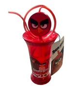 Angry Birds Red Plastic Drinks Cup with Straw - Children's Drinks Cup