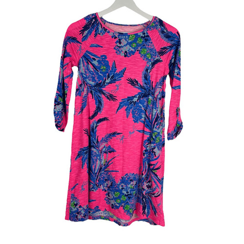 Lilly Pulitzer XXS Surfcrest Swing Dress Tiki Pink Out on a Limb