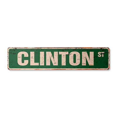 CLINTON Vintage Street Sign Childrens Name Room Metal Sign
