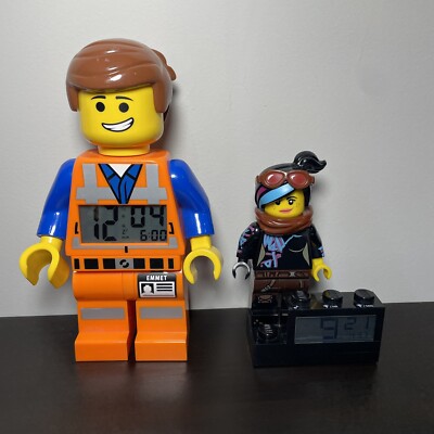 Lot Of Emmet And Wyldstyle Digital Alarm Clock Light Up The Lego