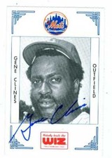 Gene Clines autographed baseball card New York Mets 1991 wiz mini 78