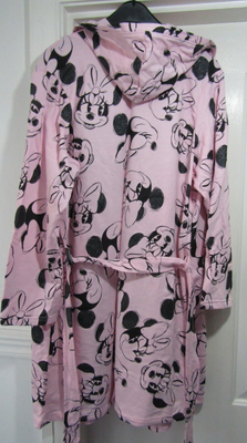 GEORGE ASDA DISNEY DRESSING GOWN MINNIE MOUSE ROBE PINK NIGHT GOWN HOOD UK  XS NE | eBay UK