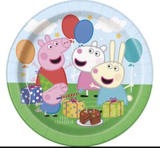 PEPPA PIG HAPPY BIRTHDAY party supplies Cake/Dessert PAPER PLATES 8pcs 7"