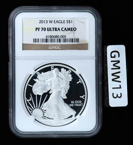 2013 W PROOF SILVER EAGLE NGC PF70 ULTRA CAMEO CLASSIC BROWN LABEL