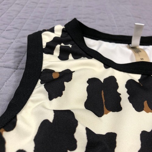 Top de bikini a rayas lisas para mujer pequeño negro marrón leopardo forrado Stacey traje de baño - Imagen 8 de 24