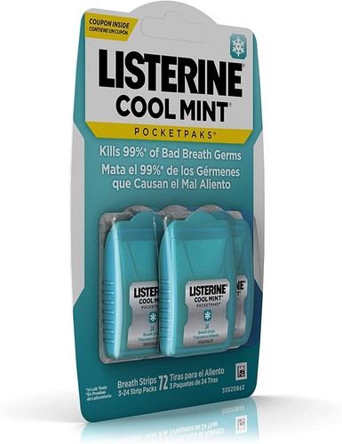 Listerine Pocketpaks, Cool Mint, 24 Strips 4Er Pack gegen Mundgeruch - Bild 5 von 12