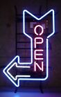 Open Arrow Left 24"x20" Neon Sign Light Lamp Workshop Poster Cave Collection Uy