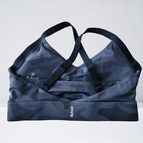 LILYBOD Women's Sports Bra Medium Blue Camo Workout Gym Athletic Yoga Excellent - Picture 5 of 10