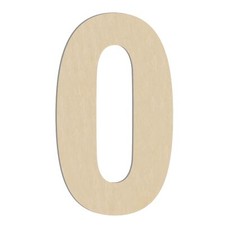 17" Large Wooden Number 0 1/4" Thick Wood Decor for Crafts  Wall Display