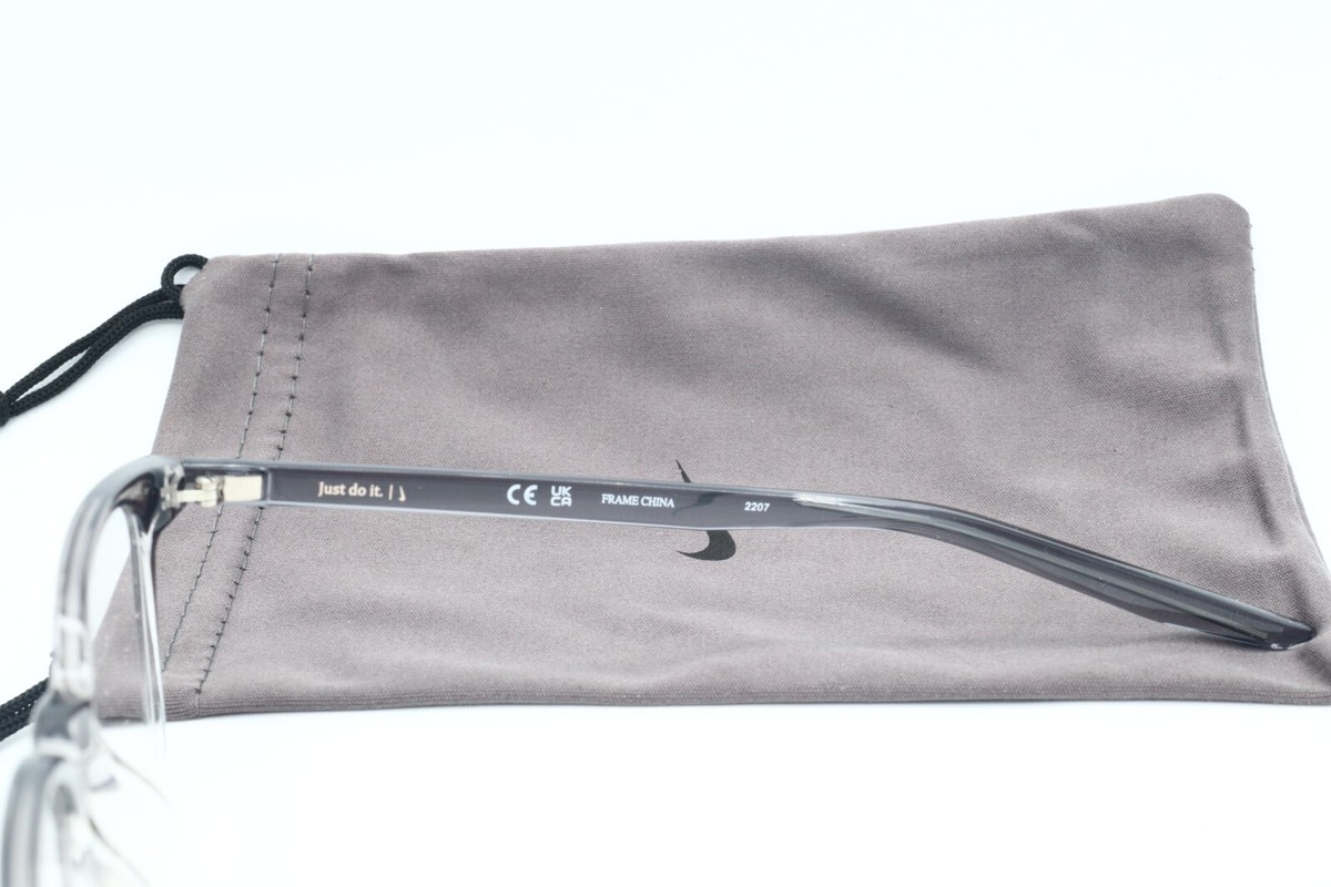 New Nike JUST DO IT NK 7124 035 Square Translucent Gray Eyeglasses Clear Lenses Nike NIKE7130 035 Unisex Full Rim Grey/Clear Frame  main image 2