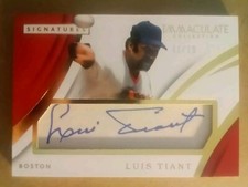 2018 Immaculate Luis Tiant auto On Card Autograph BEAUTIFUL CARD RIP SP #/79