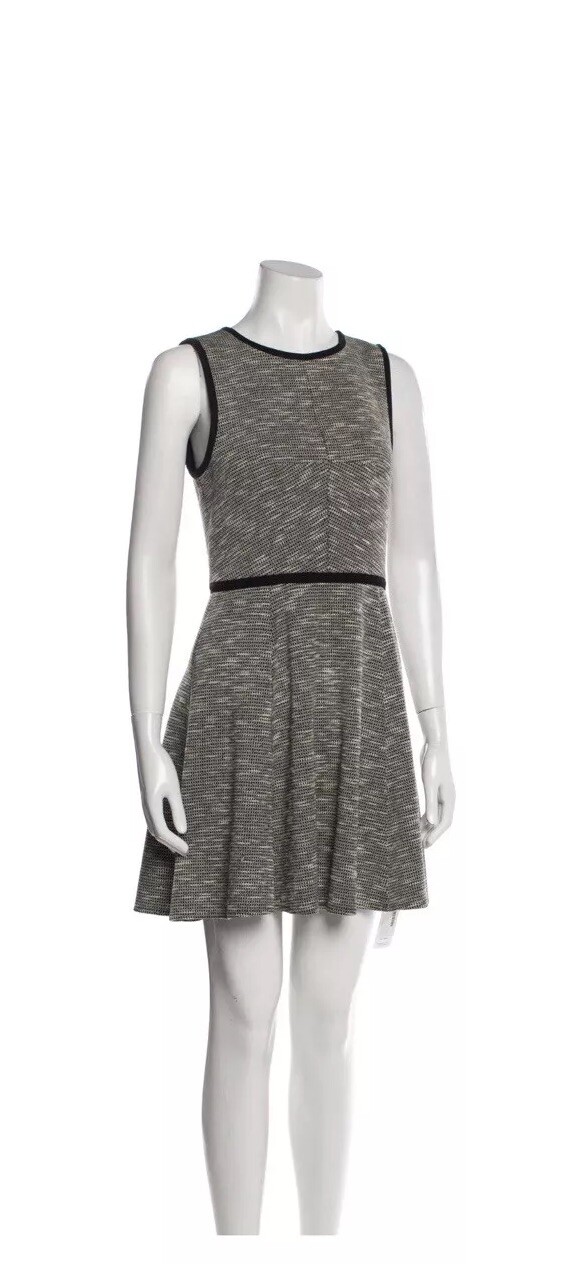 Tibi Dark Academia Mini Tweed Dress Size 4 Office Ready Lined Crew Neck