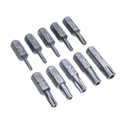 TX Bit mit Bohrung für TORX  TR Schrauben m. Sicherheits Pin wahlw. Gr T6 - T55 
