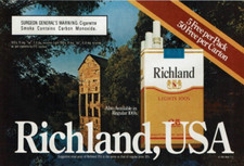 1986 Vintage Print Ad Richland, USA Light 100s Mill River Woods