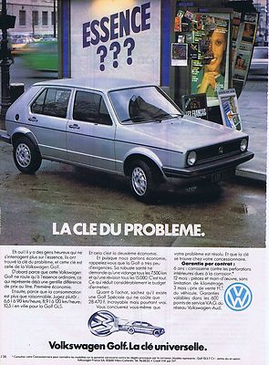 REKLAME WERBUNG 035 1980 VOLKSWAGEN la golf der Schlüssel zum Problem