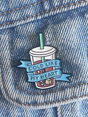  cold Like My Heart  Iced Coffee Enamel Pin - Excellent Condition