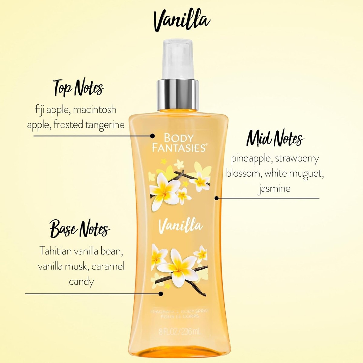 Body Fantasies Fragrance Body Mist & Spray Vanilla Featuring