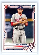 2021 Bowman Draft #BD-14 Dustin Saenz Washington Nationals 1st Bowman