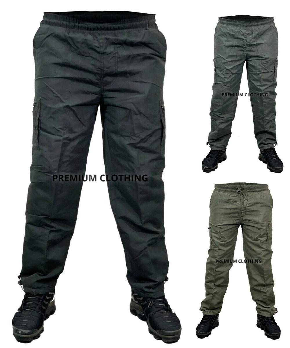 Mens Fleece LINED Elasticated Work TROUSERS Cargo Combat Pants Bottoms CLEARANCE
