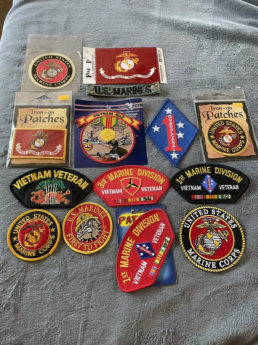 USMC Patch Sticker Lot United States Marine Corps Semper Fi Guadalcanal  Vietnam