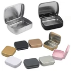 Metal Hinged Box Container Mini Portable Small Container with Lid Tin Empty US