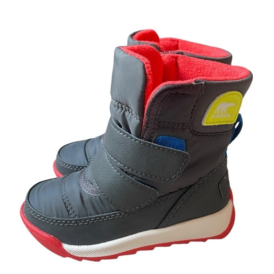 Botas impermeables Sorel para niños pequeños Whitney ll correa Jet Poppy rojas talla 5 nuevas con etiquetas Foto 3 de 4