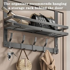 5 Hooks Over The Door Hanger Clothes Coat Jacket Rack Towel Wall Holder Storage