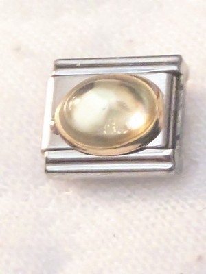 Authentic Zoppini Italian Charm Oval Light Topaz Stone Classic 9mm Link E66