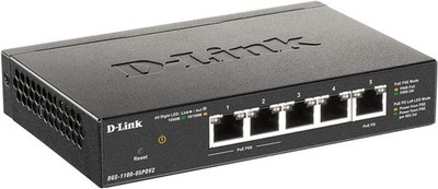 D-Link 5-Port Gigabit PoE Smart Switch lüfterlos Metallgehäuse VLAN Trunking