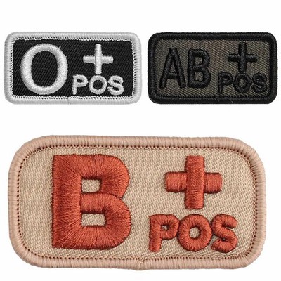 Blutgruppen Patch Abzeichen aus Stoff bestickt oliv schwarz coyote Blood 