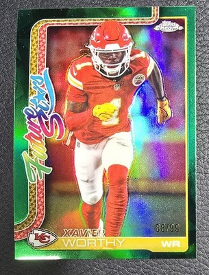 2025 Topps Chrome Xavier Worthy Green Future Stars /99 #FS-5 Chiefs