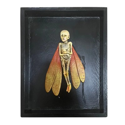 Gothic Mumifizierte Fee Skelett Figurenrahmen Dekor Skulptur