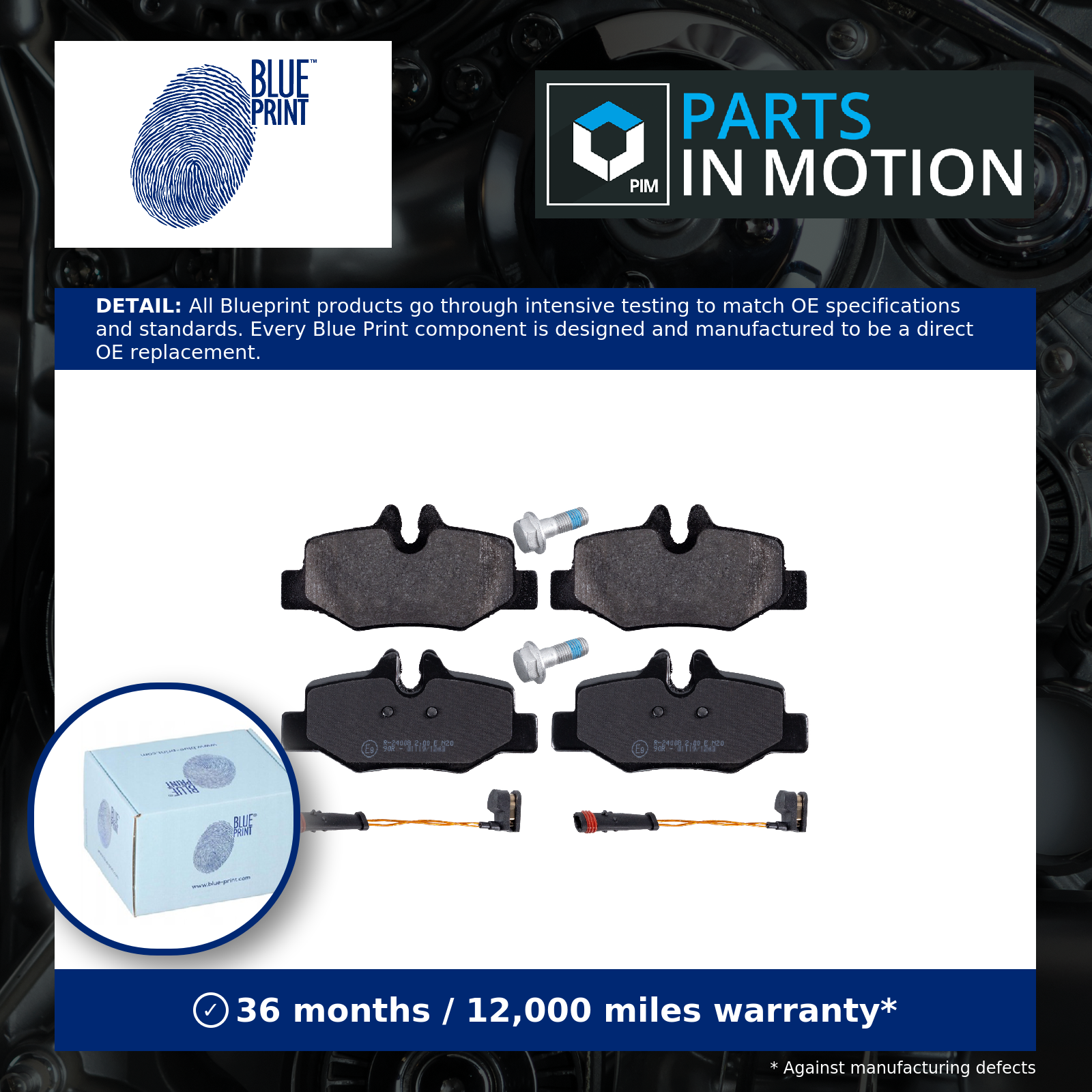 Brake Pads Set fits MERCEDES VITO W639 3.2 Rear 2003 on M112.951 Blue Print New