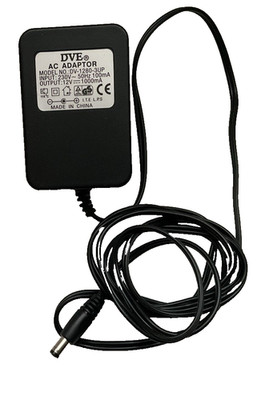 DVE AC ADAPTOR,  Model NO.: DV 1280-3UP, Input: 230V, 50Hz 100mA, Output: 12V