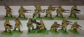 Lot of 12 Vintage Britains Deetail Japanese Soldiers Japan Mortar