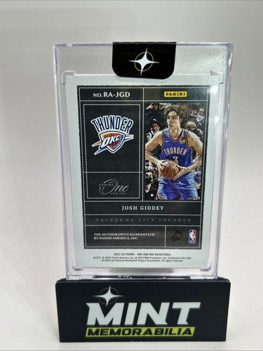 Josh Giddy Panini One rookie auto /49 - Foto 2 di 3