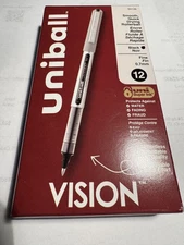 uni-ball uniball VISION Pens Medium Point 0.7mm BLACK Ink 12 Pack 60126