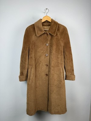 Basler LLama Wool Coat Brown Mid Length Trench Women's IT 40 Size