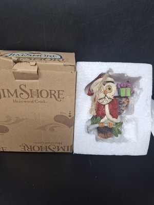 Jim Shore 4034412 Hanging Ornament Santa Owl with Present